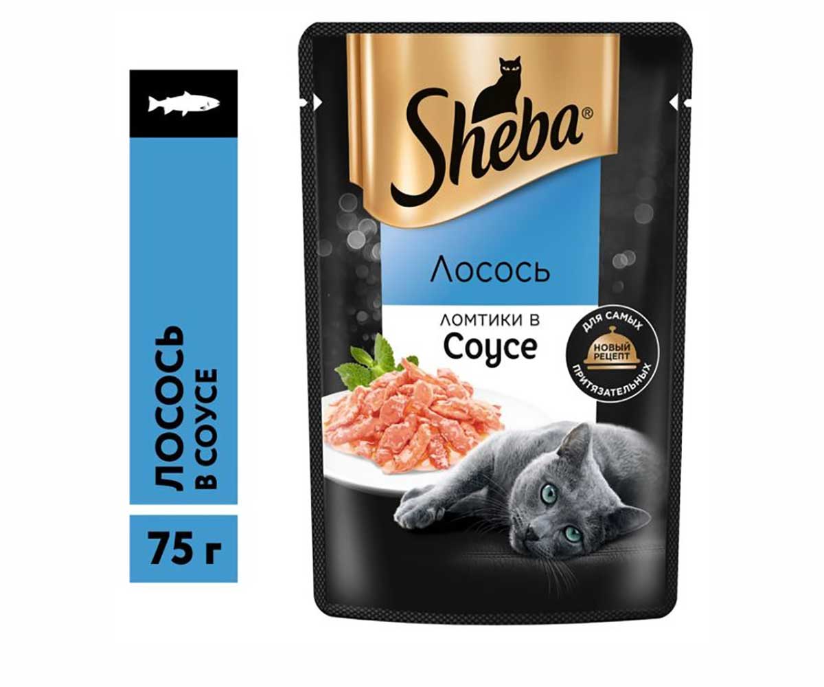 Влажный Корм Sheba (Шеба) Для Кошек Лосось в Соусе Ломтики 75г (1*28)