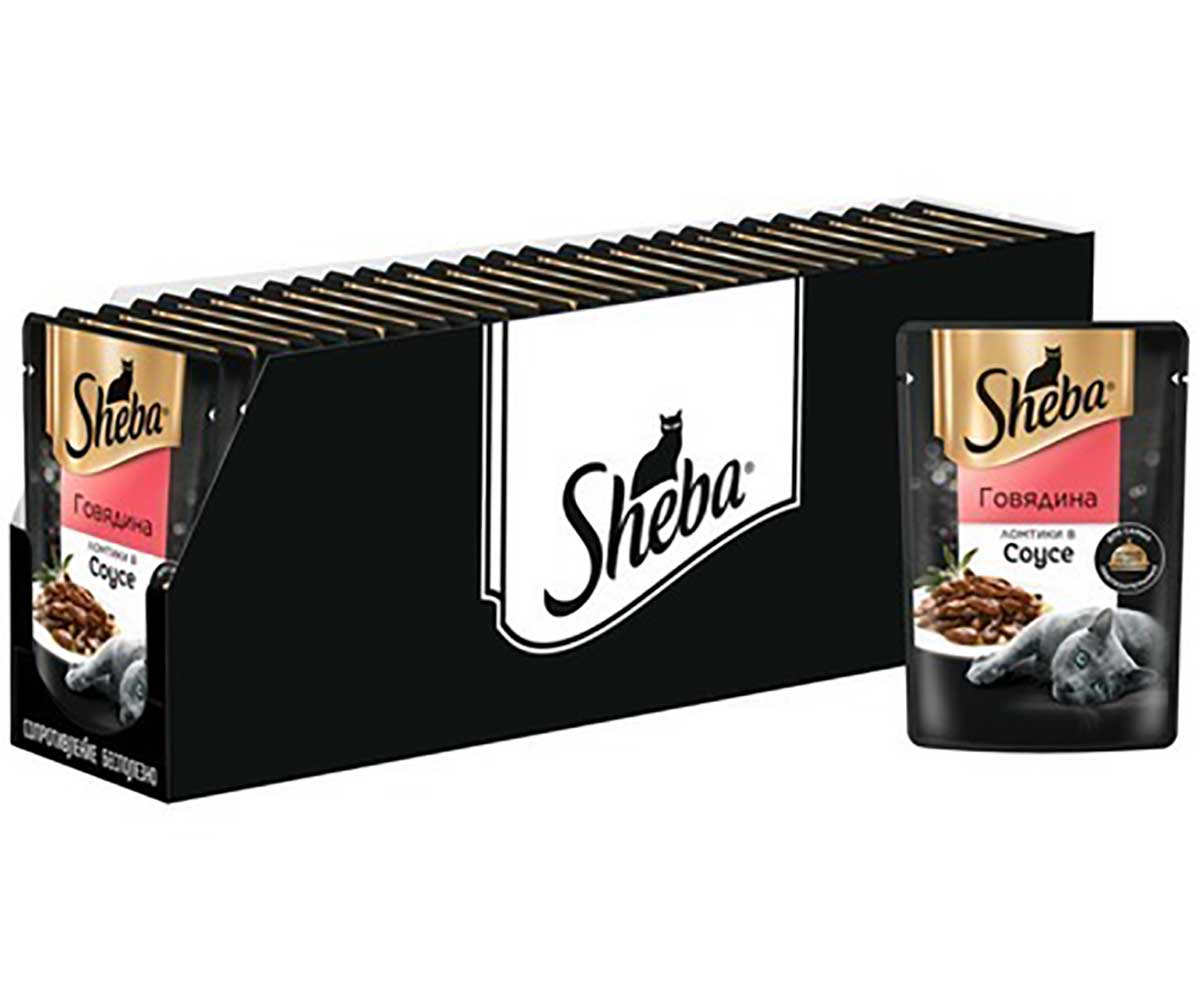 Влажный корм Sheba (Шеба) Для Кошек Говядина в Соусе Ломтики 75г (1*28)
