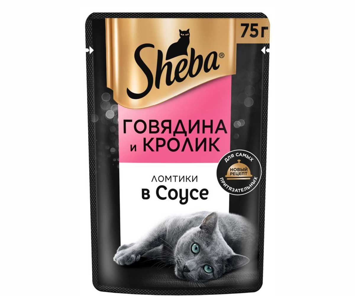 Влажный Корм Sheba (Шеба) Для Кошек Говядина и Кролик в Соусе 75г (1*28)