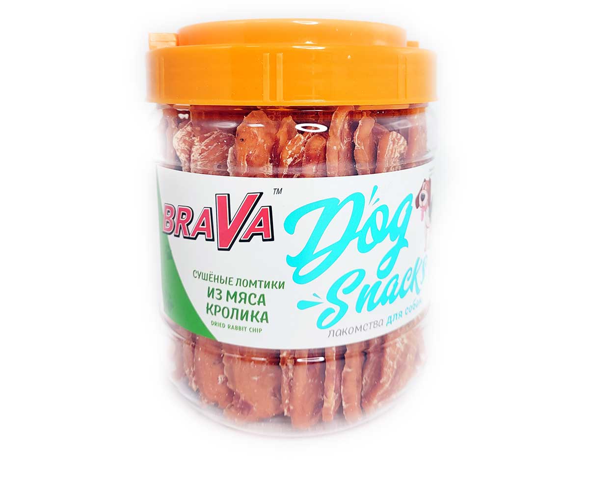 Лакомство Brava (Брава) Для Собак Сушеные Ломтики Из Мяса Кролика 650г /12/