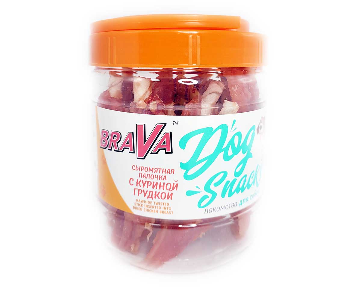 Лакомство Brava (Брава) Для Собак Сыромятная Палочка с Куриной Грудкой 500г /1*12/