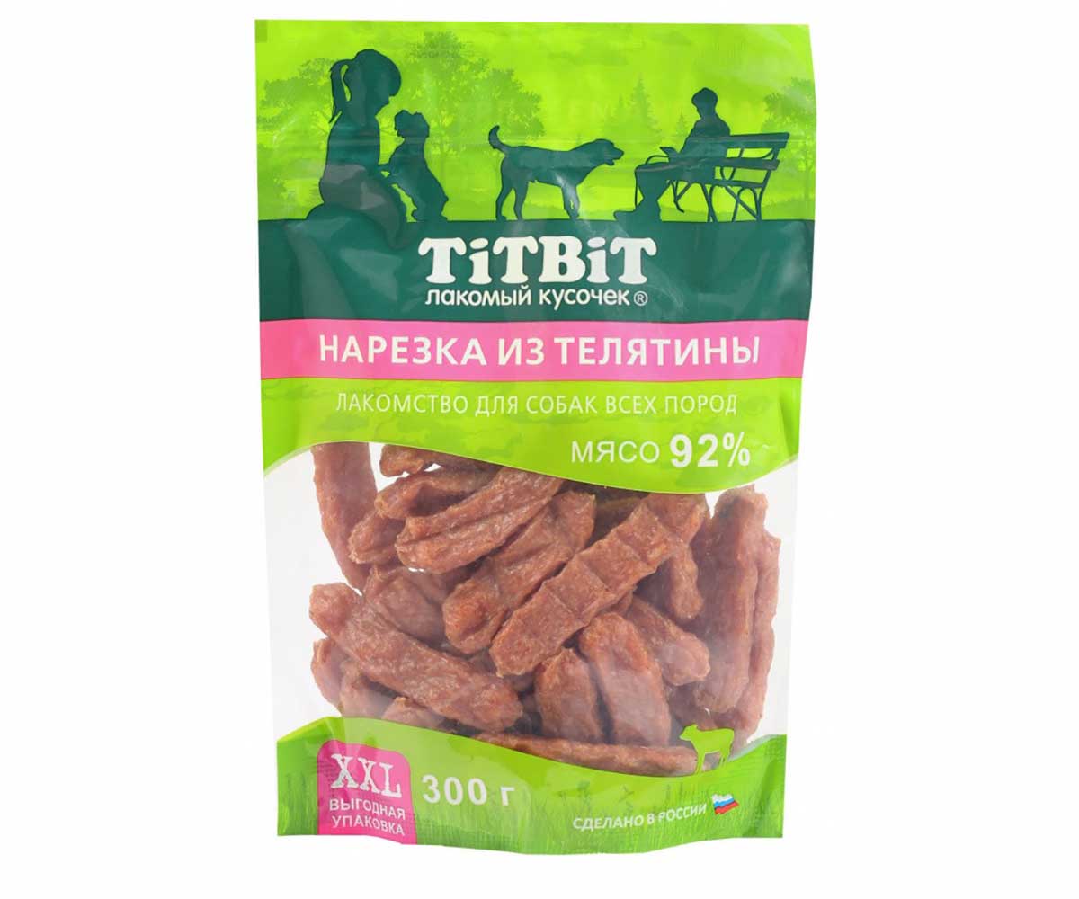 Лакомство TiTBT (Титбит) Для Собак Нарезка Из Телятины 300г Xxl 024294 Выгодная Упаковка