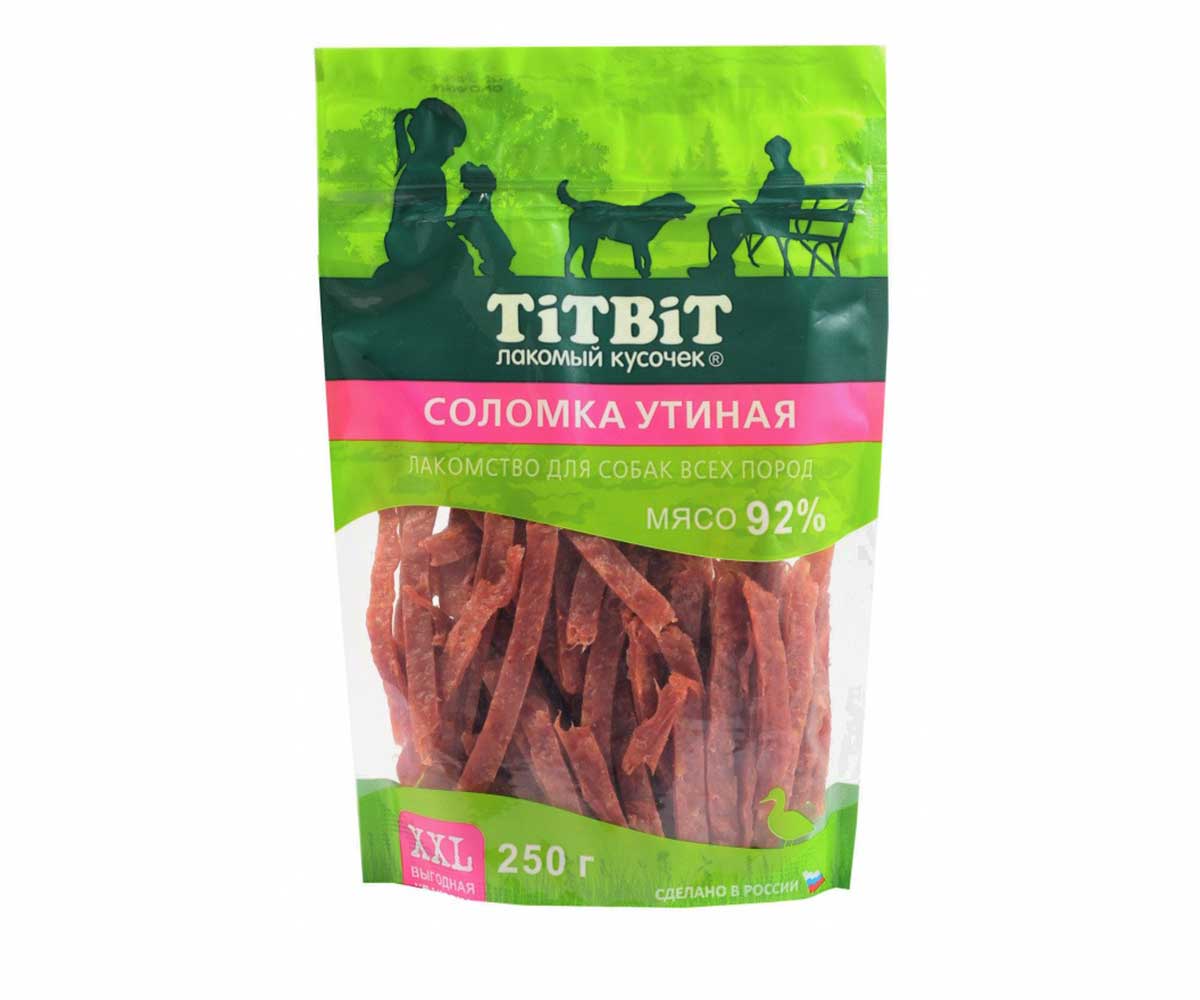 Лакомство TiTBiT (Титбит) Для Собак Соломка Утиная 250г Xxl 024287 Выгодная Упаковка