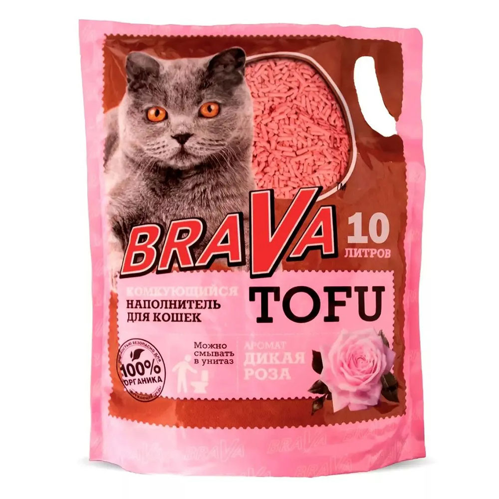 Наполнитель Brava (Брава) Тофу 10л Дикая Роза (1*4)