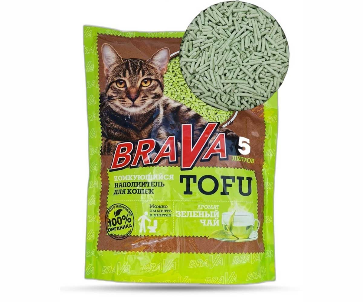 Наполнитель Brava (Брава) Тофу 5л Зеленый Чай (1*8)