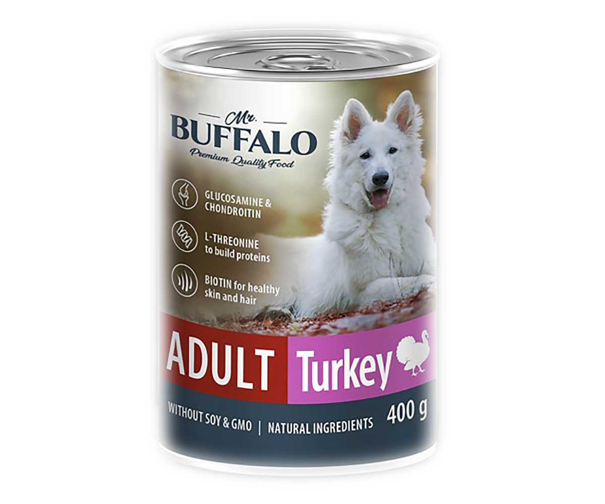 Консервы Mr.Buffalo (Мистер Буффало) Для Собак Индейка Adult 400г (1*9) B405
