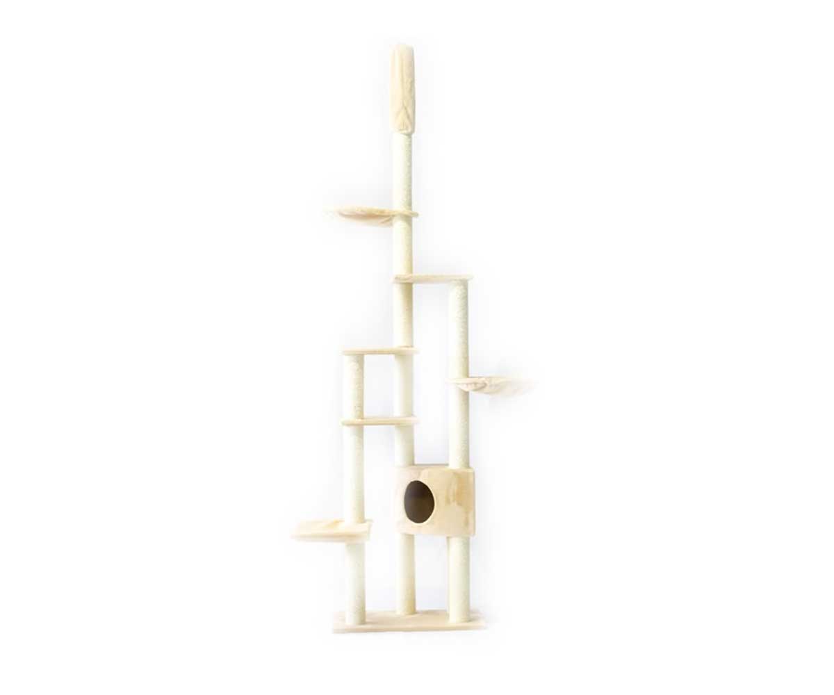 Игровой Комплекс Mypets (Майпетс) Multi-Storey Бежевый Когтеточка, Полка, Гамак, Домик 241-272*92*76см 50897