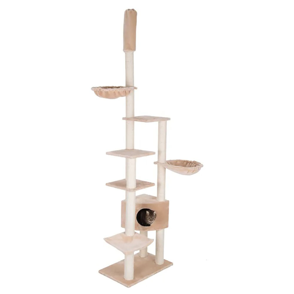 Игровой Комплекс Mypets (Майпетс) Multi-Storey Бежевый Когтеточка, Полка, Гамак, Домик 241-272*92*76см 50897