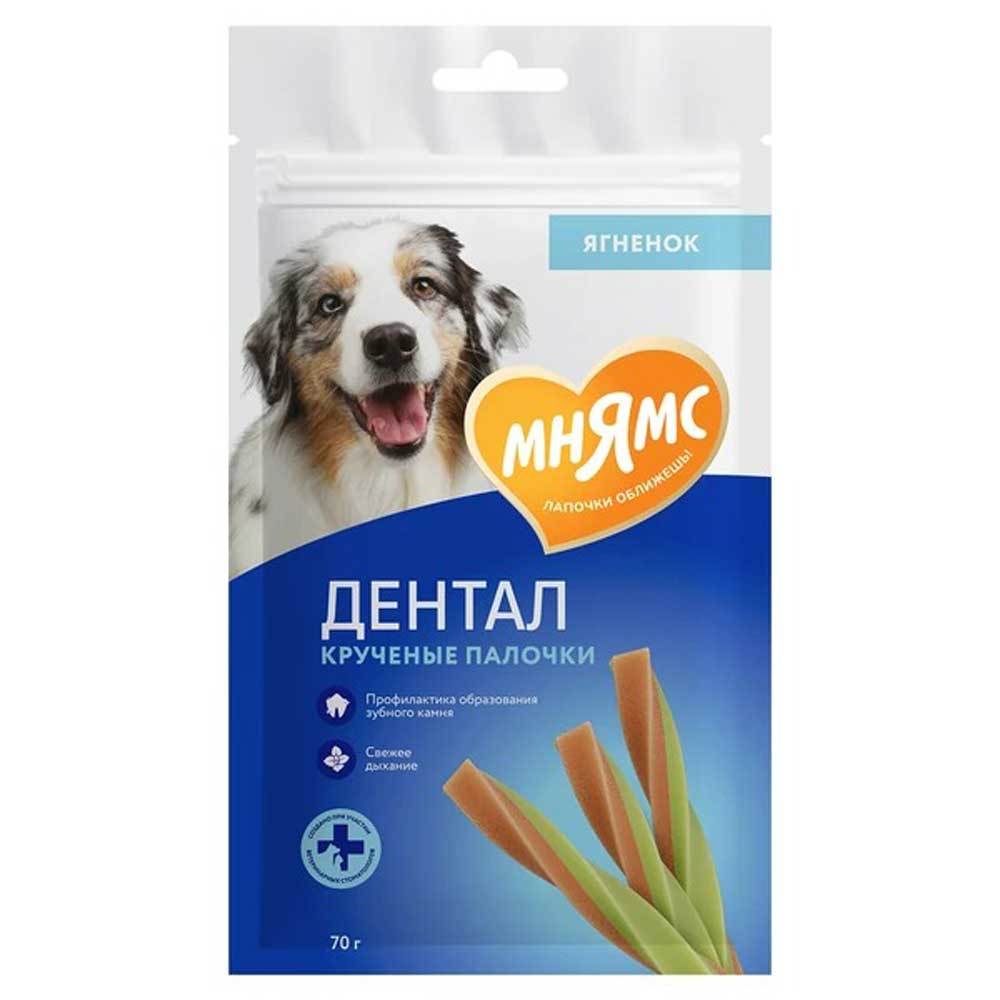 Лакомство Мнямс Dental Для Собак Крученые Палочки Ягненок и Мята 70г