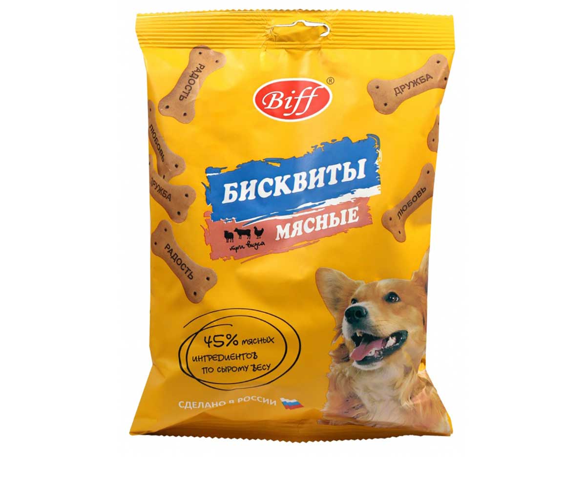 Лакомство Biff (Бифф) Для Собак Бисквиты Мясные Три Вкуса  TiTBiT (Титбит) 200г 025000