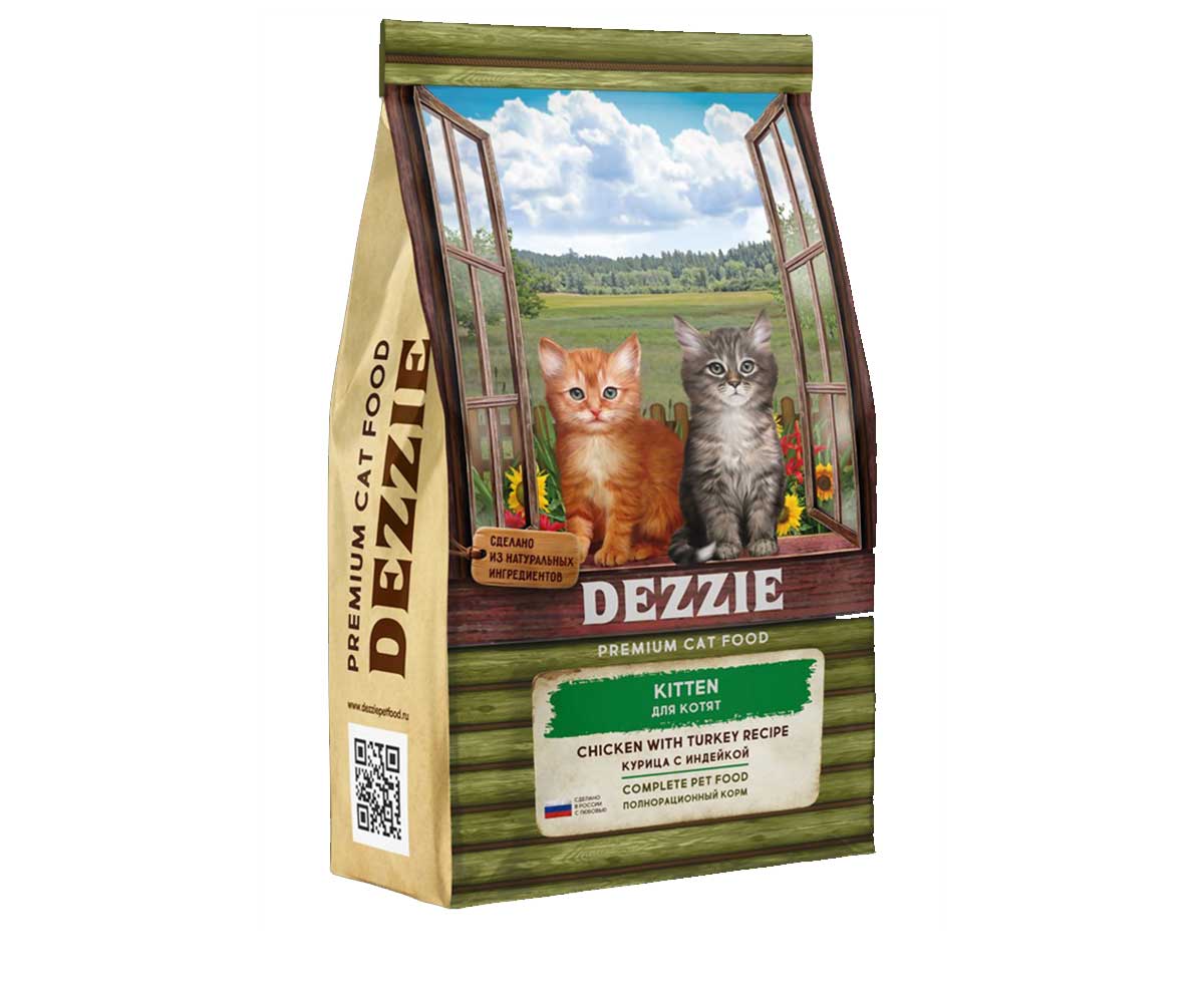 Сухой Корм Dezzie (Деззи) Для Котят Курица и Индейка Kitten 2кг 5659101