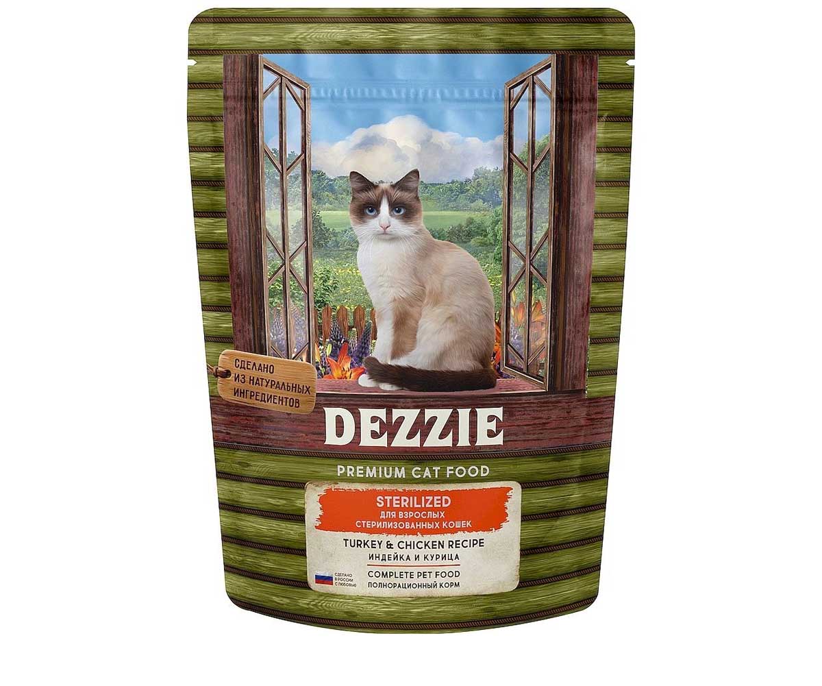 Сухой Корм Dezzie (Деззи) Для Стерилизованных Кошек Индейка и Курица Sterilized Cat 400г 5659140