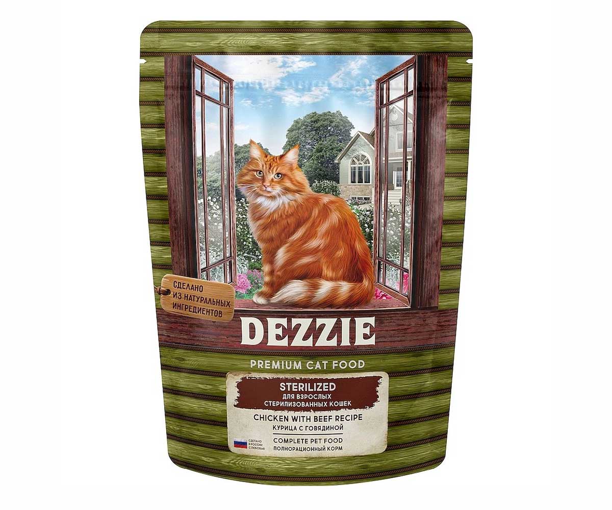 Сухой Корм Dezzie (Деззи) Для Стерилизованных Кошек Курица и Говядина Sterilized Cat 400г 5659130