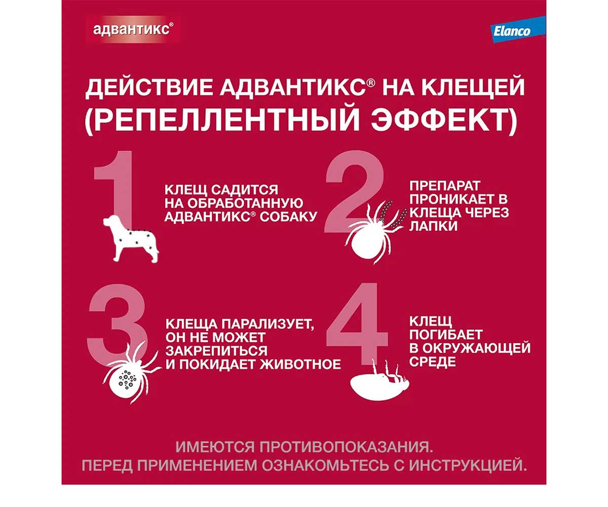 Капли Адвантикс Для Собак 25-40кг 4мл 1-Пипетка От Блох Клещей