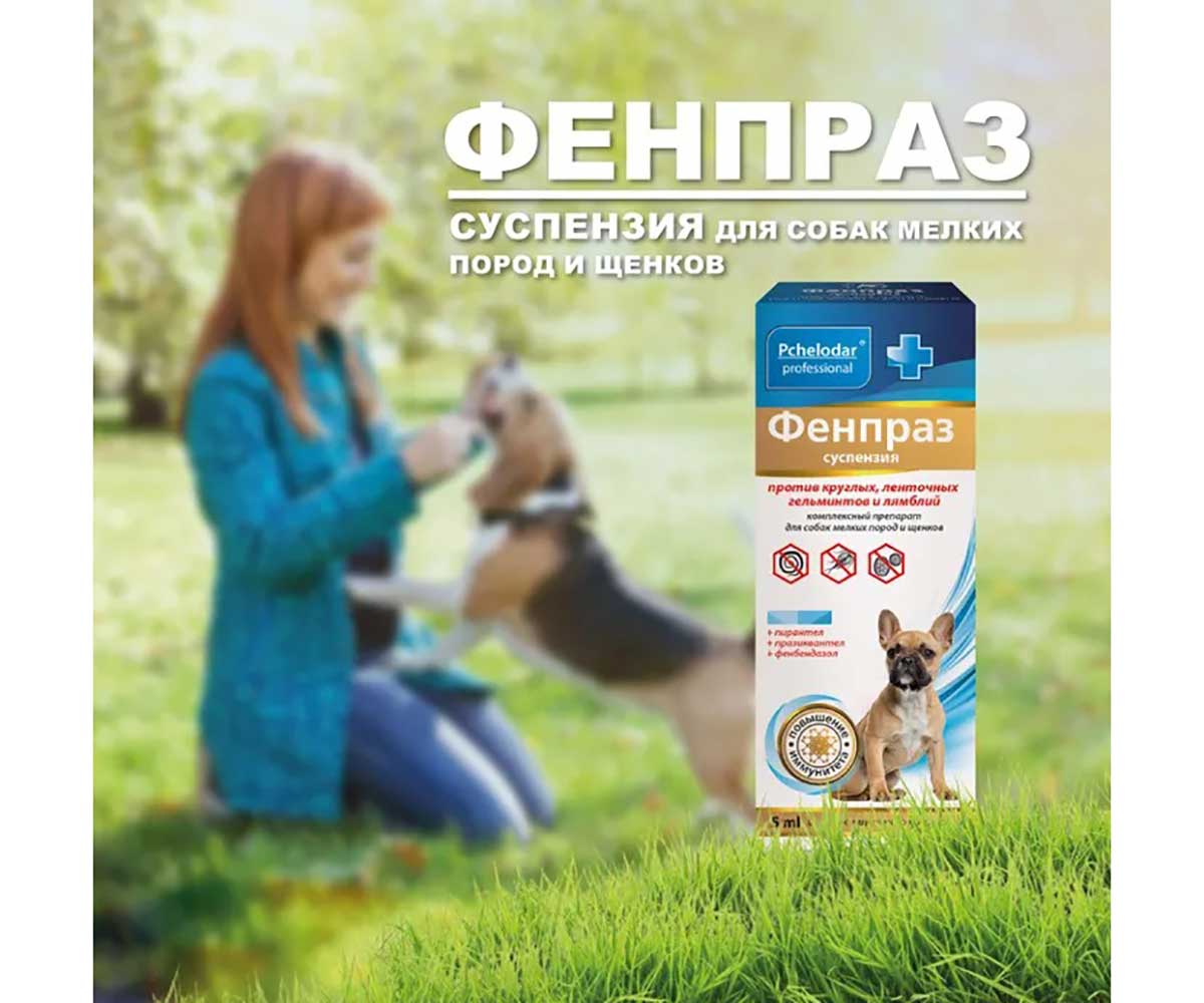 Пчелодар Фенпраз 5мл Суспензия для Мелких Собак Комплексный Антигельминтик
