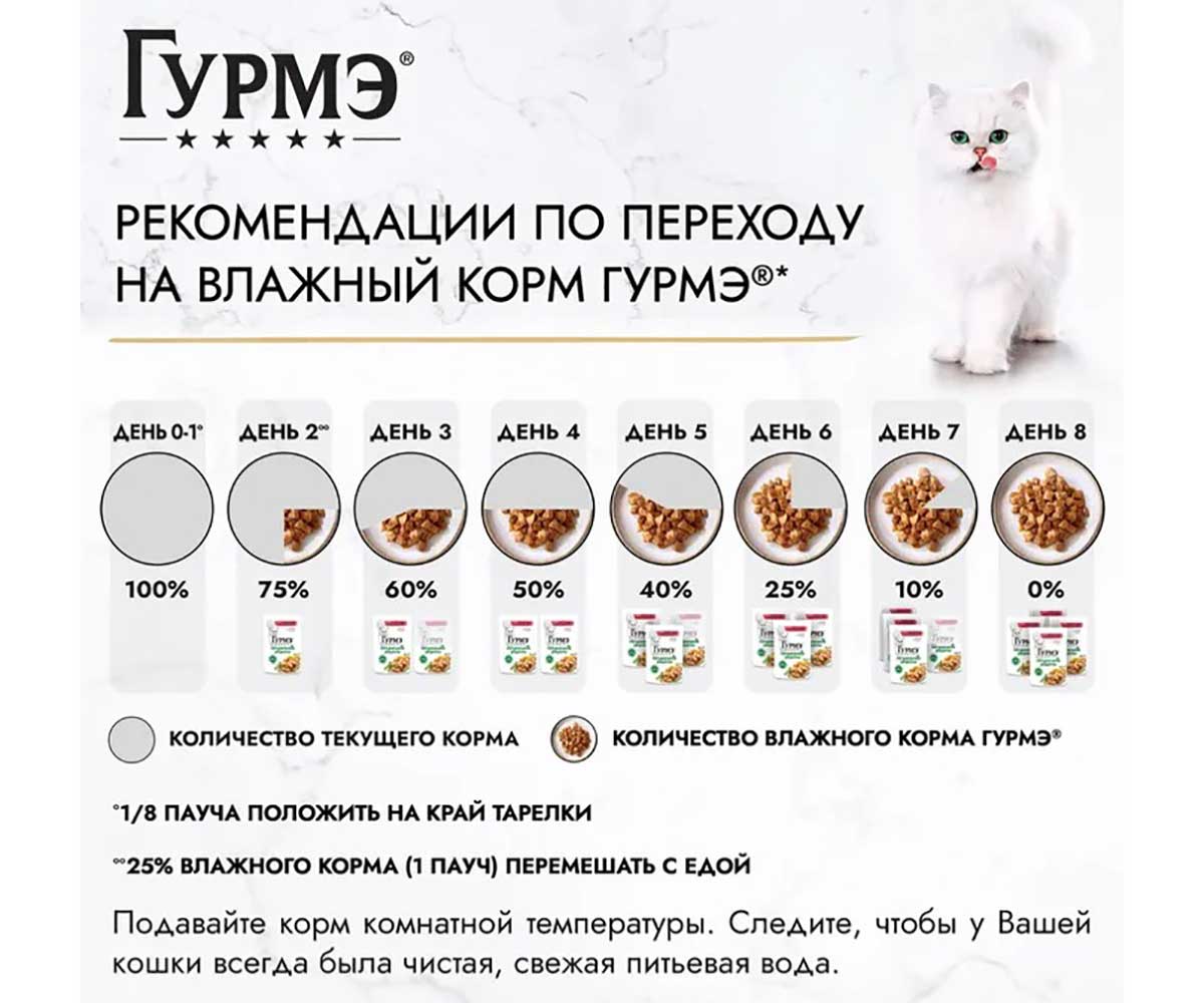 Влажный Корм Гурмэ Для Кошек Натуральные Рецепты Лосось и Зеленая Фасоль 26 Шт В Блоке 75г (1*1)