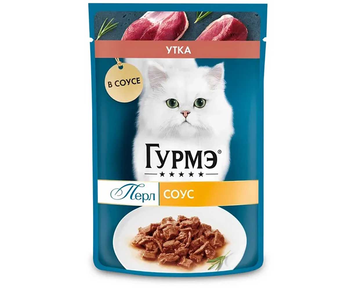 Влажный Корм Гурмэ Для Кошек Перл Соус Утка Филе 26 Шт в Блоке 75г (1*1)