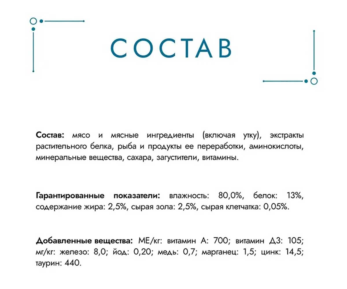 Влажный Корм Гурмэ Для Кошек Перл Соус Утка Филе 26 Шт в Блоке 75г (1*1)