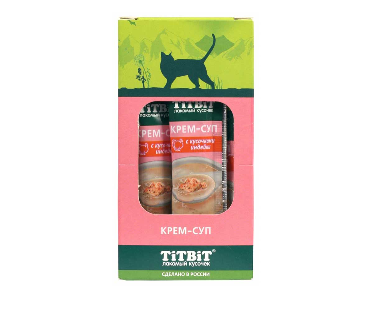 Лакомство TiTBiT (Титбит) Для Кошек Крем-Суп с Кусочками Индейки 10г 014615