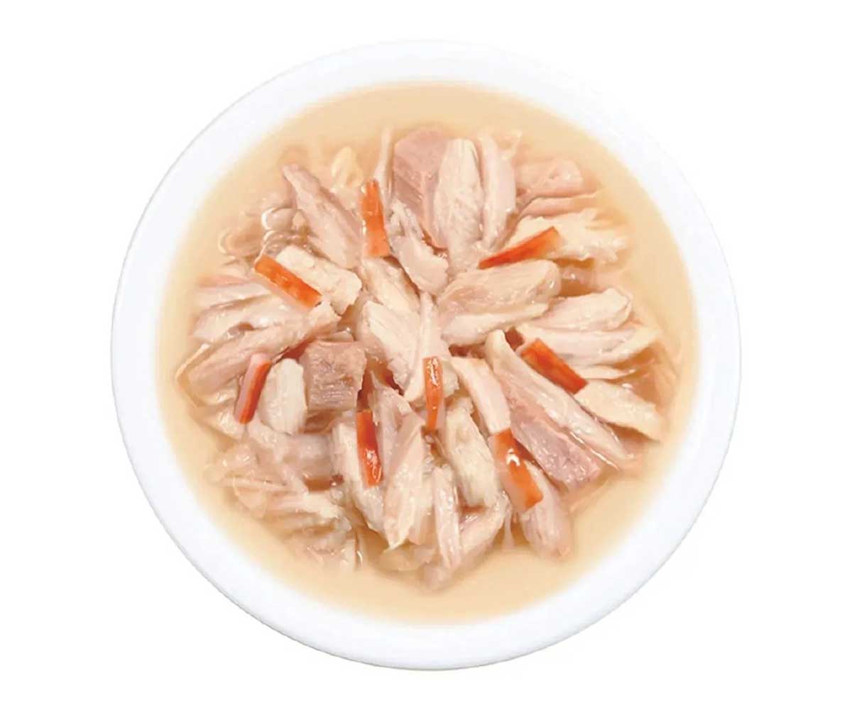 Консервы Inaba (Инаба) Тороми Для Кошек Филе Курицы, Тунец Магуро и Сурими Бульон 80г (1*24)