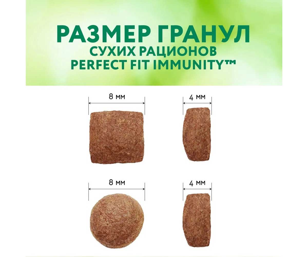 Сухой Корм Perfect Fit (Перфект Фит) Для Кошек Иммунитет Индейка, Спирулина и Клюква 580г (1*12)