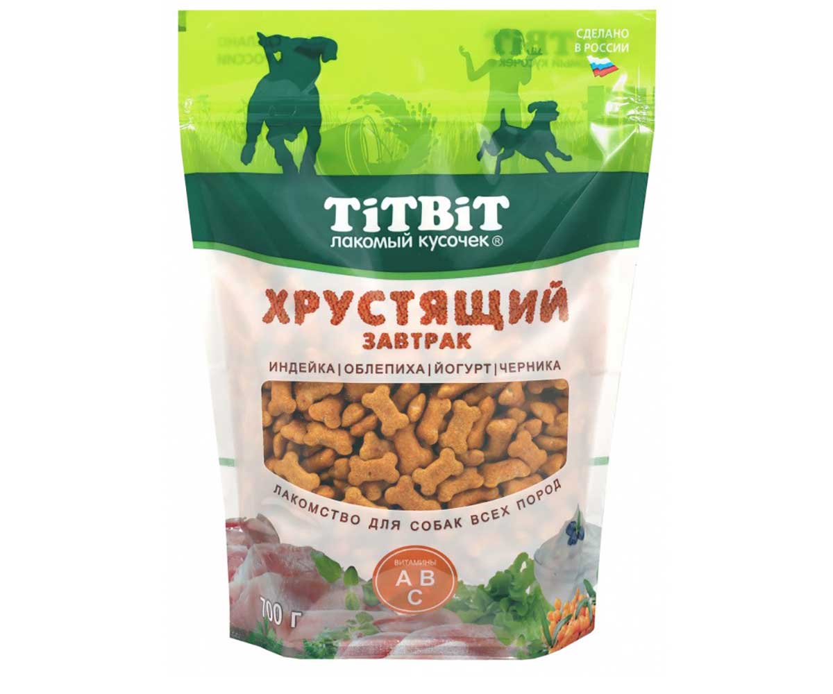 Лакомство TiTBiT (Титбит) Для Собак Завтрак Хрустящий с Индейкой 700г 024942