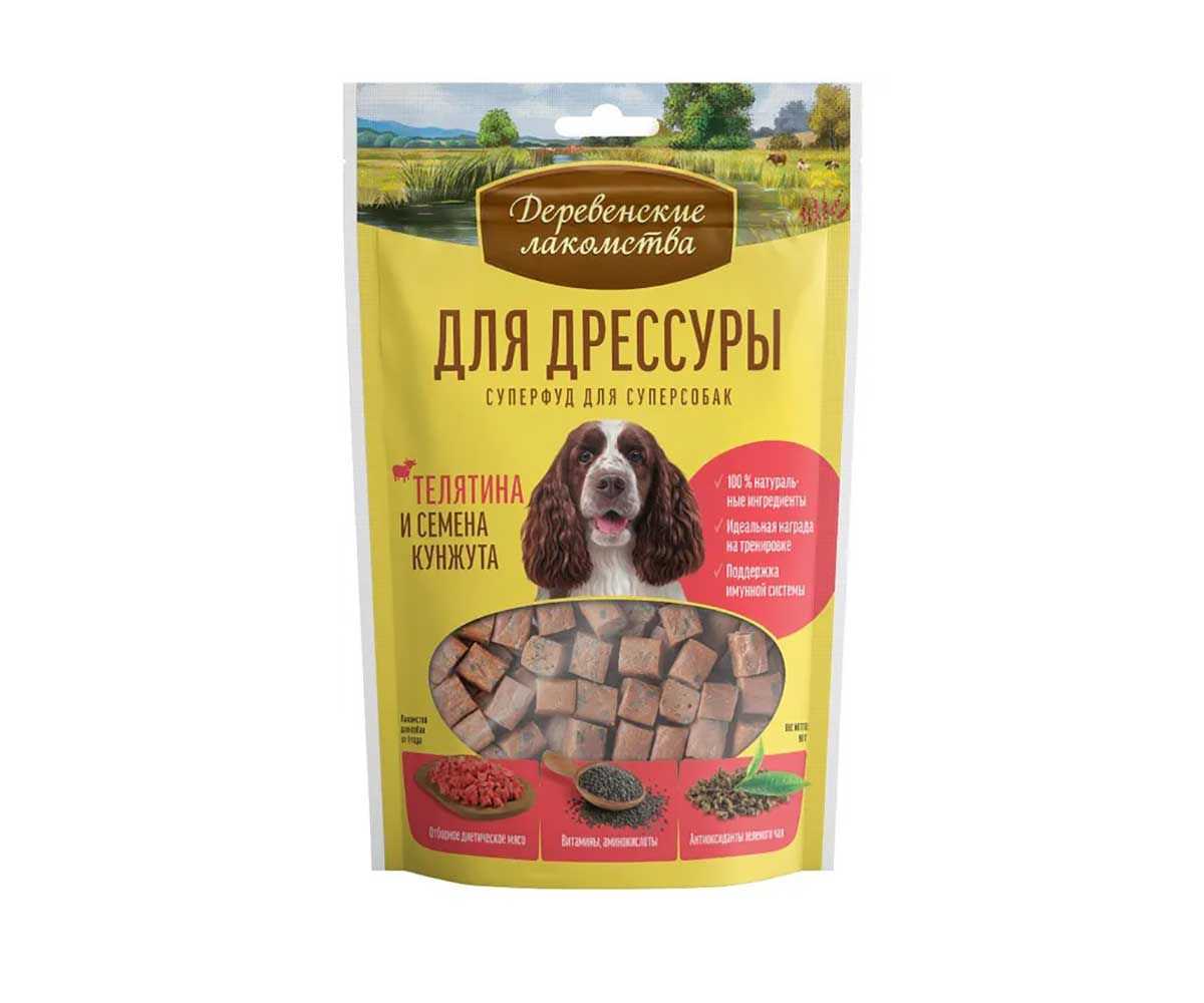 Лакомства Деревенские Лакомства Для Собак Для Дрессуры Телятина и Семена Кунжута 90г 79212839