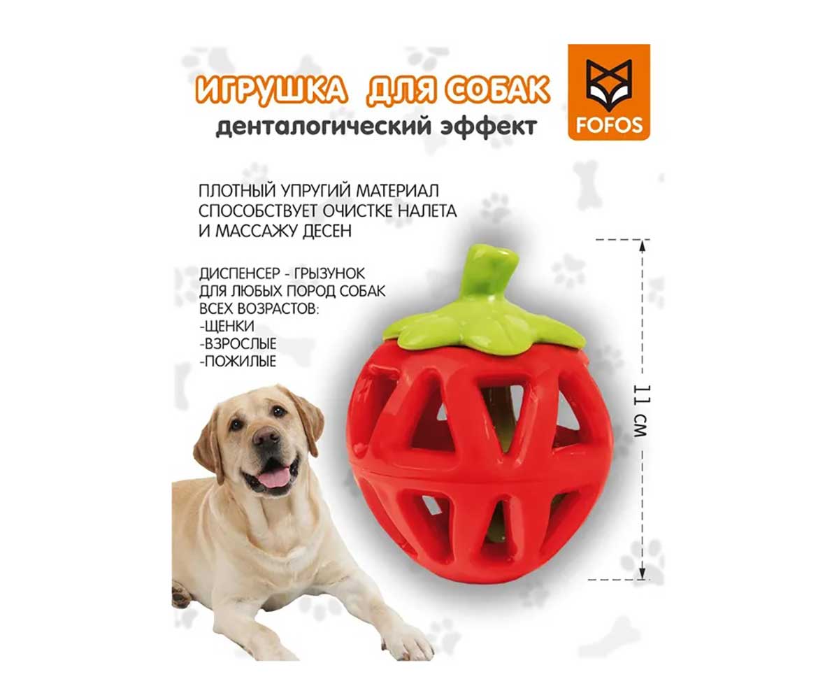Игрушка Fofos (Фофос) Диспенсер Для Корма Клубника 11,3*9*7см D08587