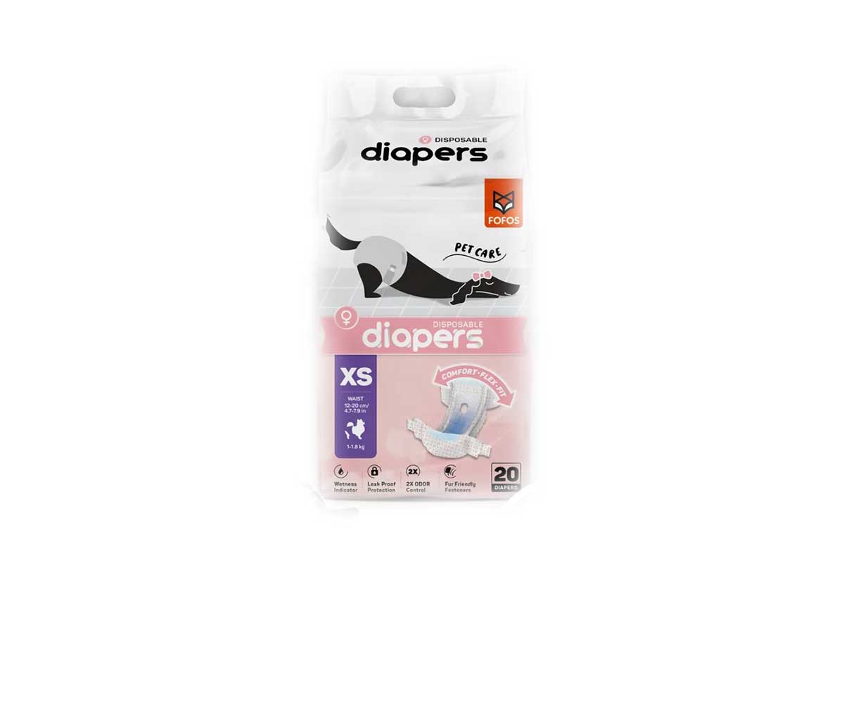 Подгузники Fofos (Фофос) Впитывающие Для Сук Xs 12-20см 20шт Dcf18568