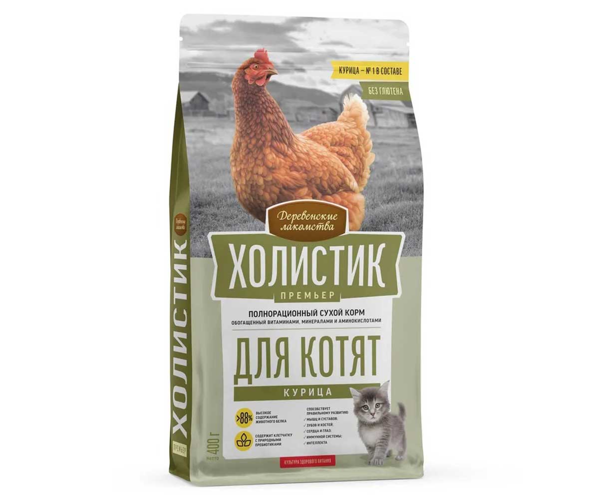 Сухой Корм Деревенские Лакомства Для Котят Курица Холистик Премьер 400г 79213119