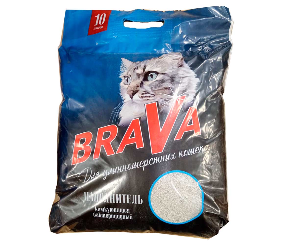 Наполнитель Для Кошачьего Туалета BraVa (Брава) Комкующийся Для Длинношерстных Кошек 10л (1*1)