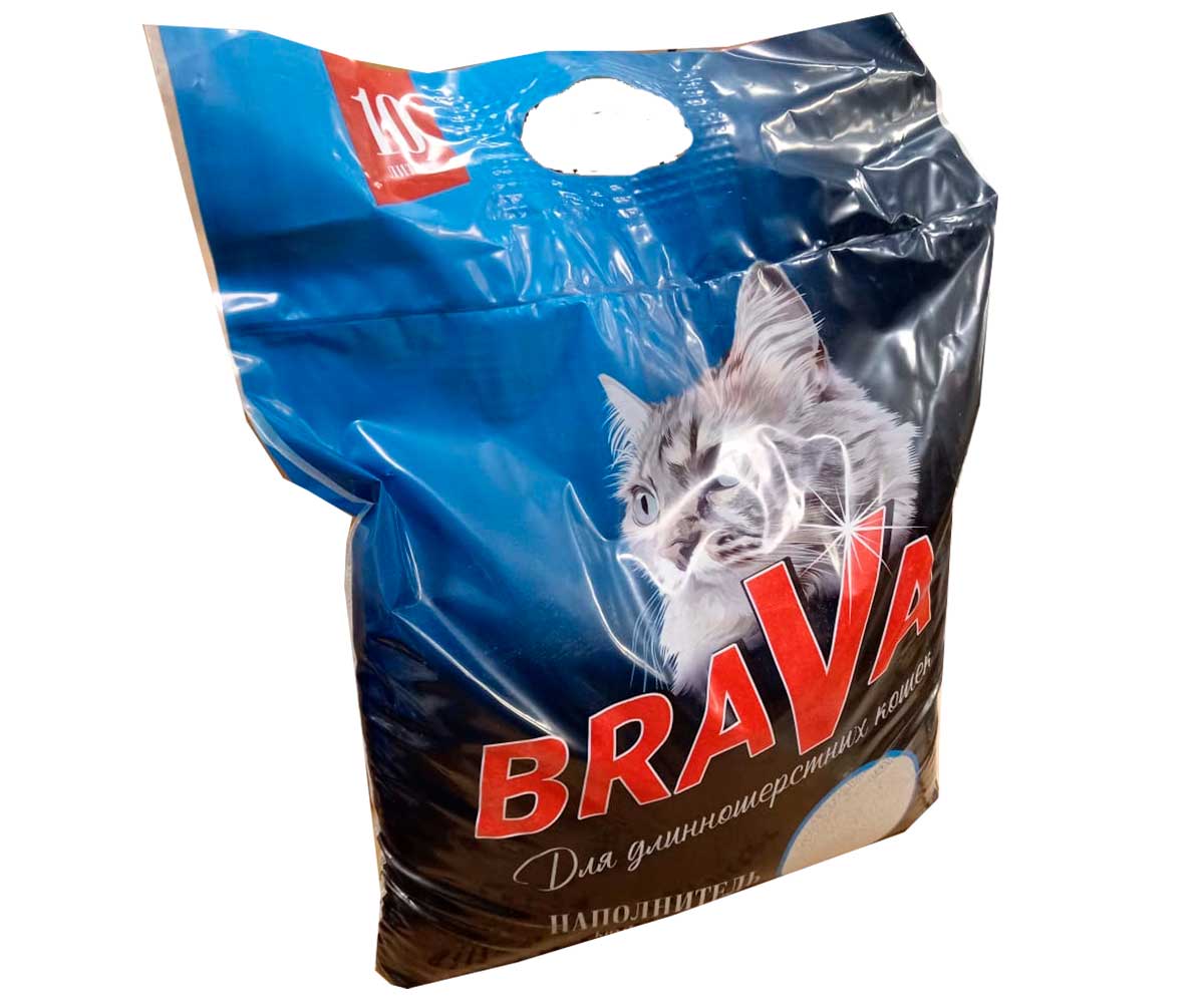Наполнитель Для Кошачьего Туалета BraVa (Брава) Комкующийся Для Длинношерстных Кошек 10л (1*1)