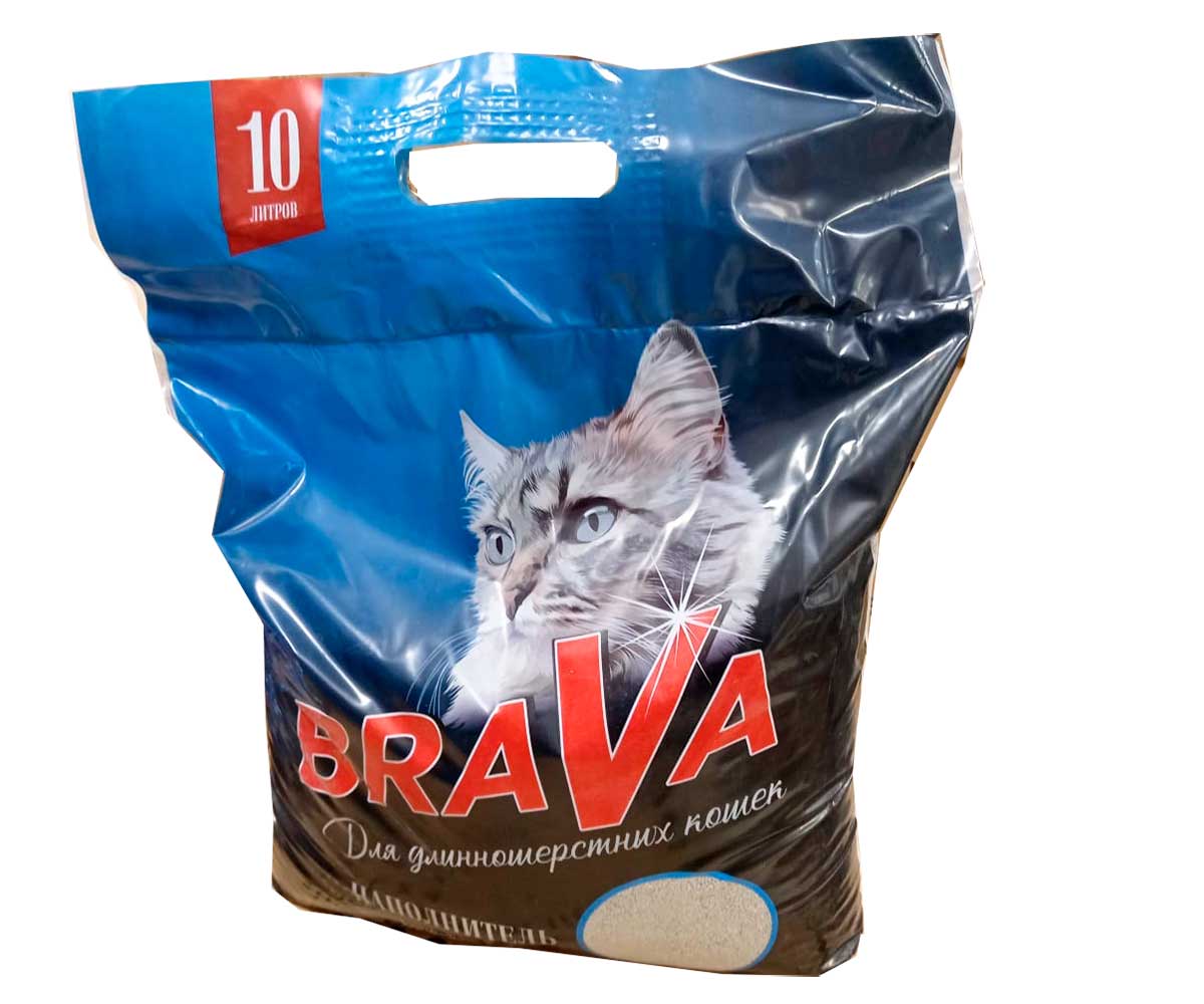 Наполнитель Для Кошачьего Туалета BraVa (Брава) Комкующийся Для Длинношерстных Кошек 10л (1*1)