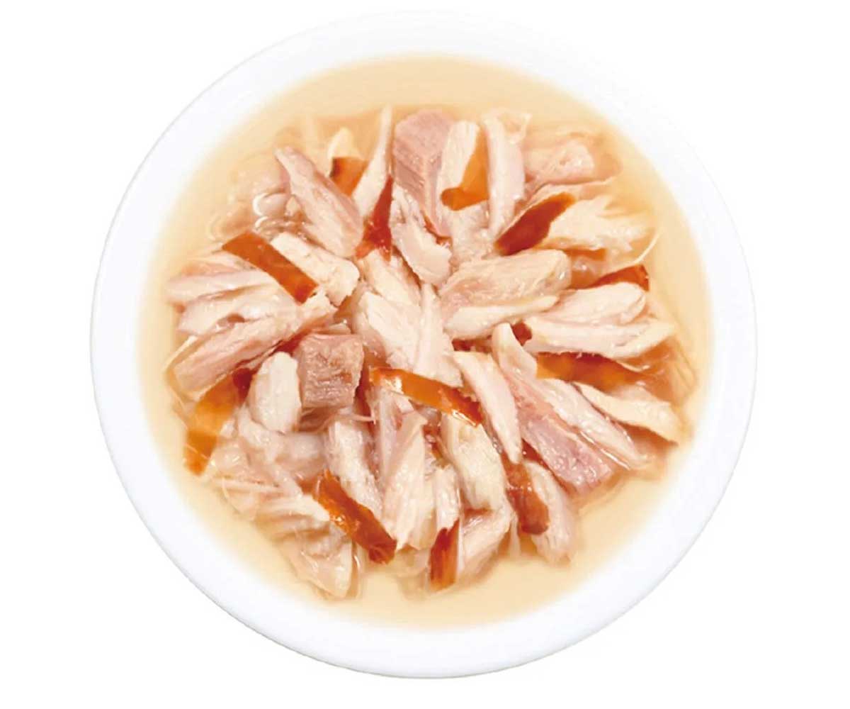 Консервы Inaba (Инаба) Ciao Toromi Для Кошек Филе Курицы и Тунец Магуро с Кацуобуси в Бульоне 80г (1*24)