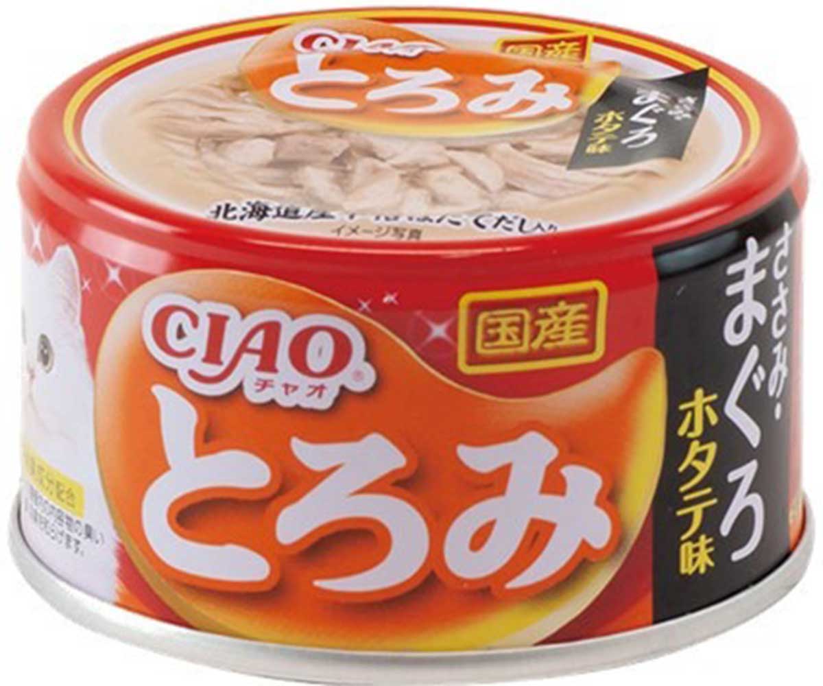 Консервы Inaba (Инаба) Toromi Для Кошек Филе Курица, Тунец Магуро и Гребешок в Бульоне 80г  (1*24)