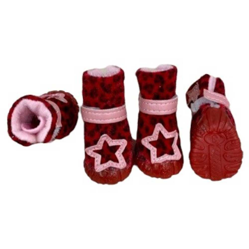 Унтики Pet Fashion (Пет Фешн) Для Собак Лео Star 1 Мягкие Мех Малина
