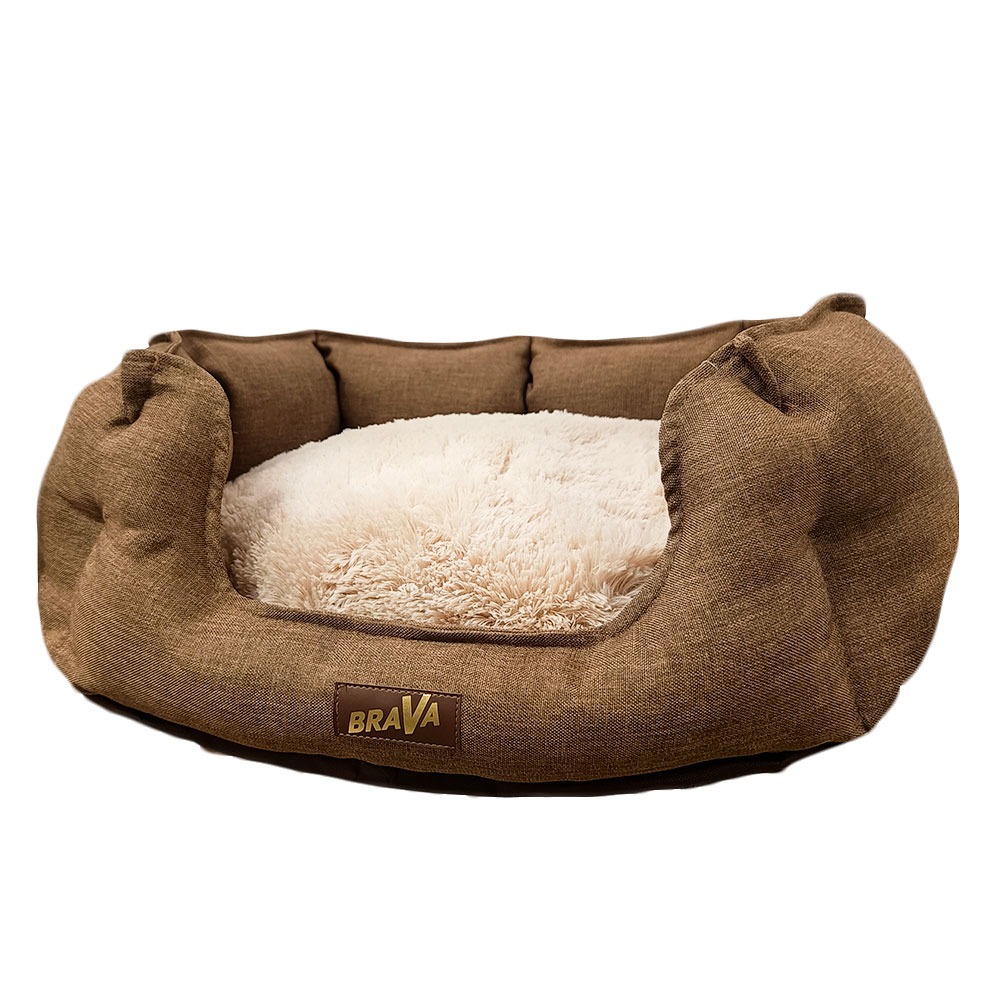 Лежак Для Кошек и Собак Мелких Пород Brava (Брава) Lider 58*45*22см 10666 Коричневая