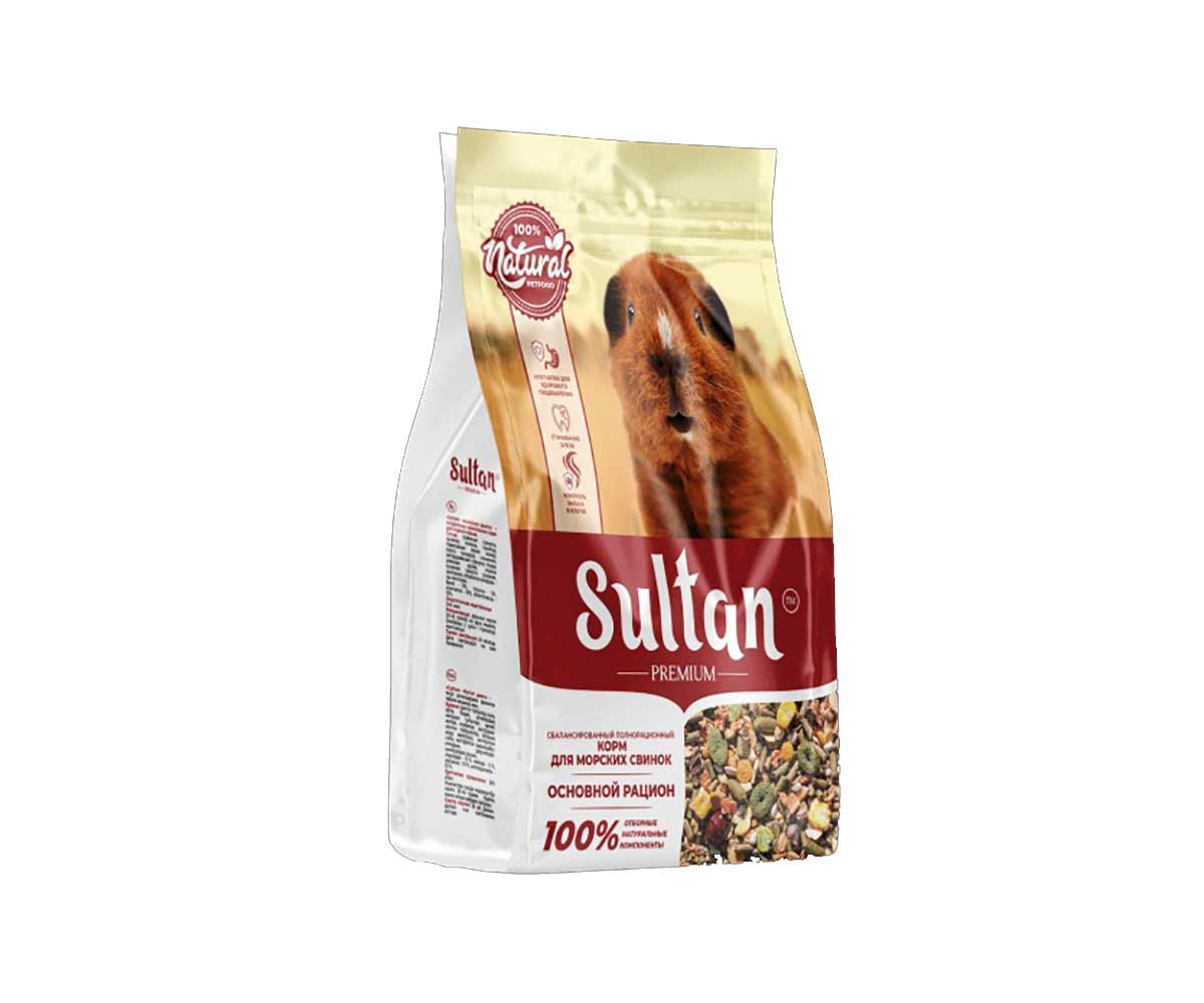 Корм Sultan (Султан) Premium Для Морских Свинок Основной Рацион (1*18) Пленка 400г