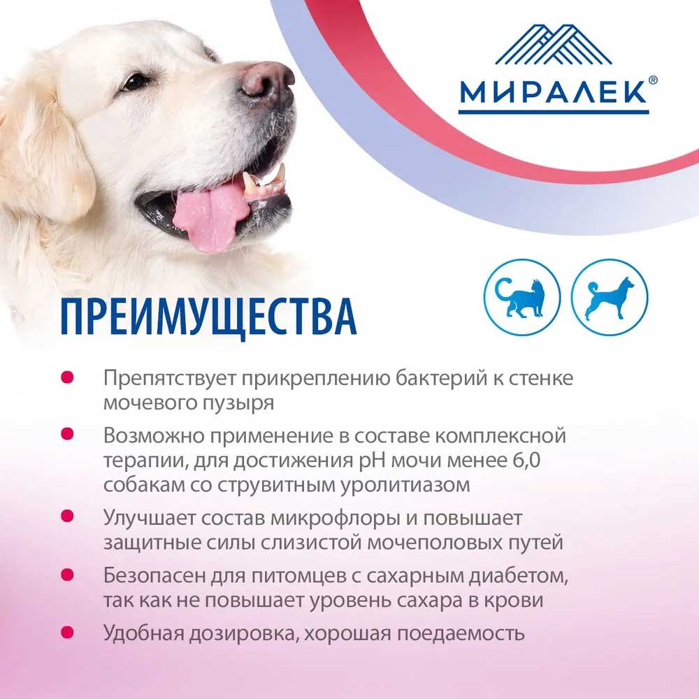 Таблетки Милоджик Уро 30т Д-Манноза+Клюква Для Собак и Крупных Кошек