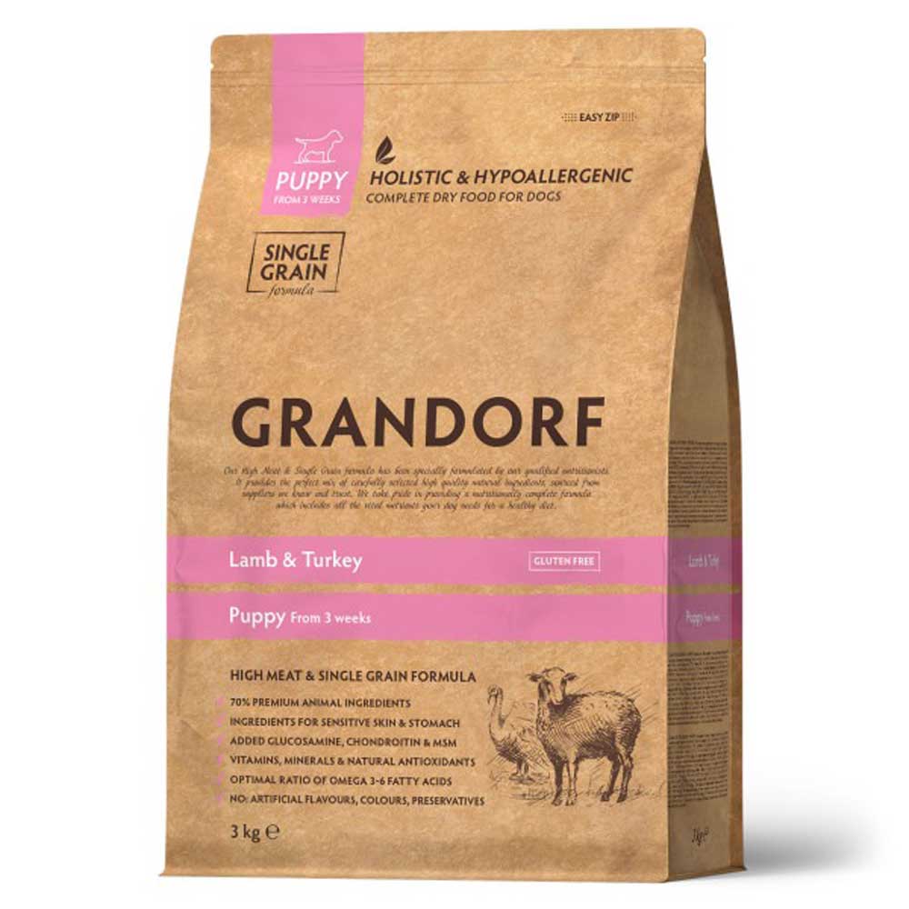 Сухой Корм Grandorf (Грэндорф) Puppy Lamb&Turkey Для Щенков Ягненок и Индейка 3кг 0860