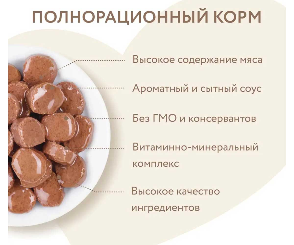 Влажный Корм Мнямс Для Стерилизованных Кошек Лосось Кусочки в Соусе 85г