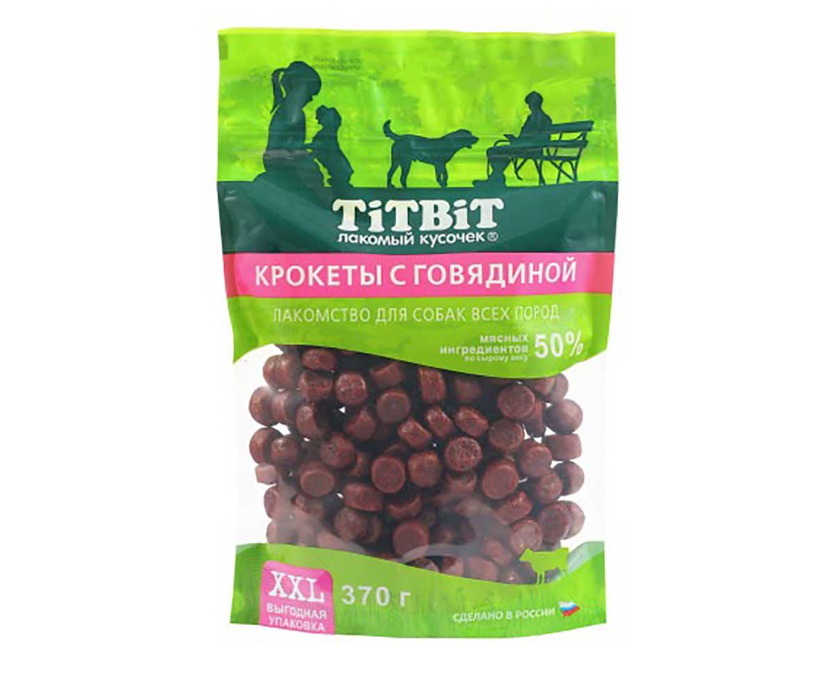 Лакомство TiTBiT (Титбит) Для Собак Крокеты с Говядиной Xxl 370г 024355