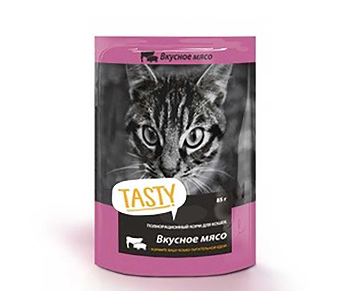 Влажный Корм Tasty (Тести) Для Кошек Мясное Ассорти в Желе 85г (1*28)