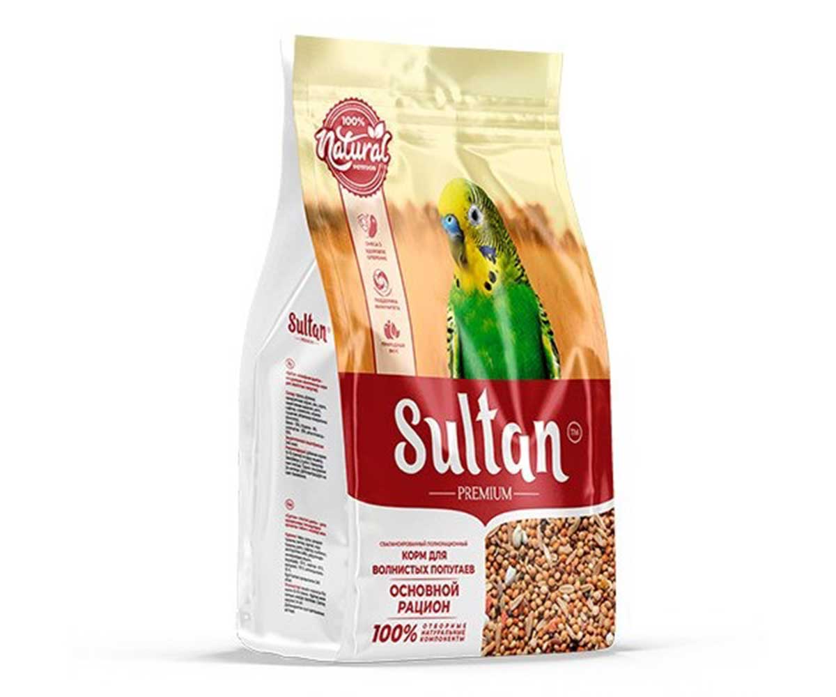 Корм Sultan (Султан) Premium Новый Для Волнистых Попугаев 500г Основной Рацион (1*18)