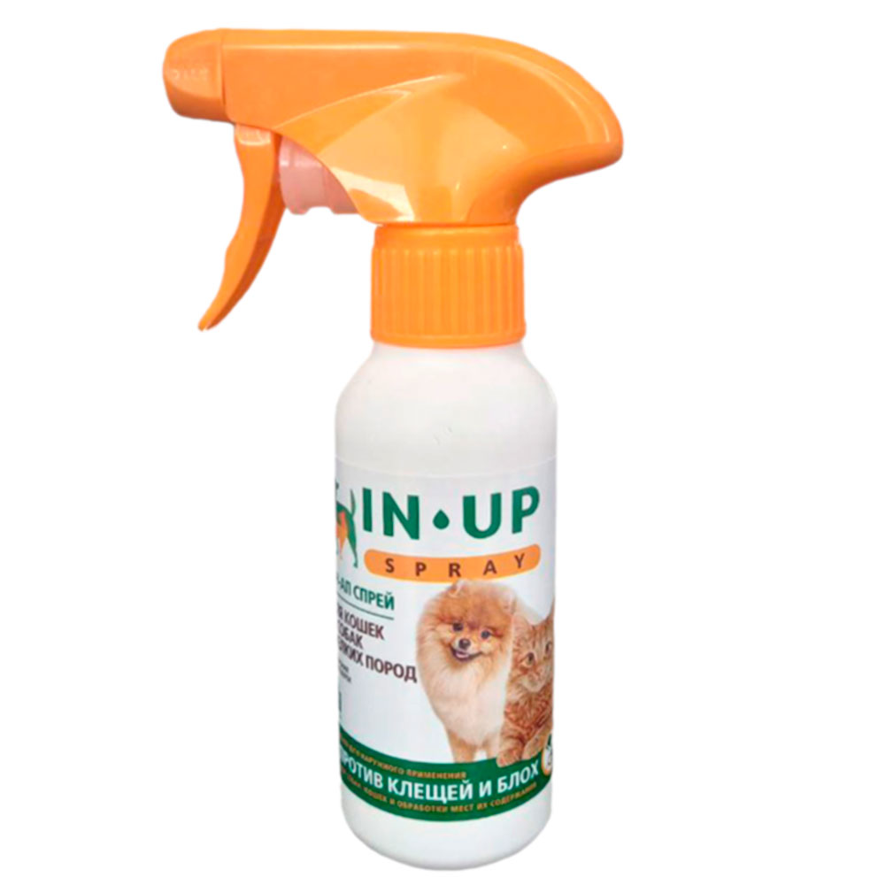 In-Up (Ин-Ап) Спрей Spray Против Блох и Клещей Для Собак Маленьких Пород и Кошек 100мл