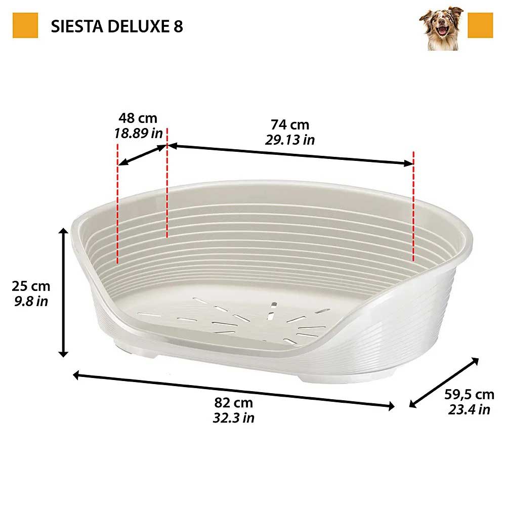 Лежак Ferplast(Ферпласт) Siesta Deluxe 8 Пластик, Светло-Серый 70208926