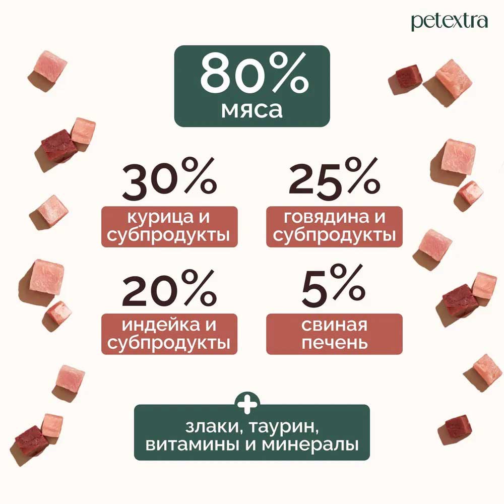 Влажный Корм Petextra (Петэкстра) Для Котят Индейка Нежный Паштет 100г (1*16)