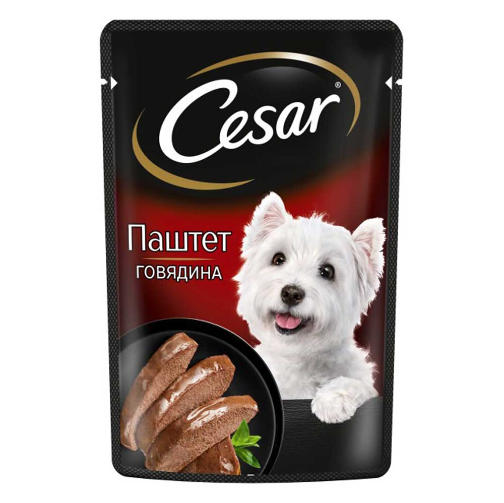 Влажный Корм Cesar (Цезарь) Для Собак Говядина Паштет 80г (1*28)