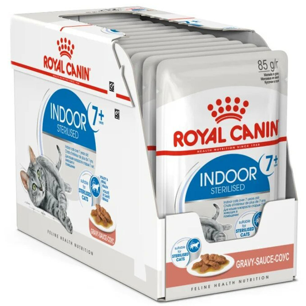 Влажный Корм Royal Canin (Ройял Канин) Indoor Sterilised 7+ Для Пожилых Стерилизованных Кошек, Живущих Дома, в Желе 85г (1*28)
