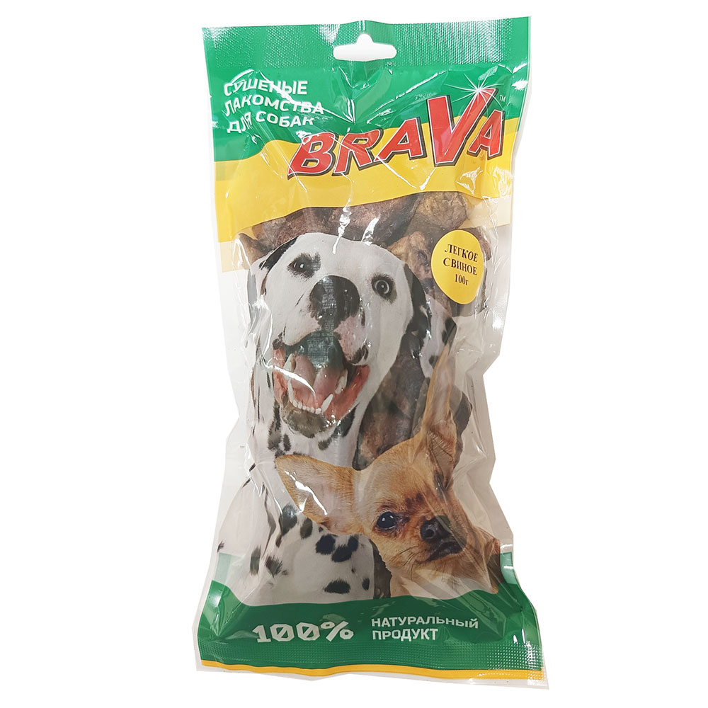 Лакомство Для Собак Brava (Брава) Легкое Свиное Для Дрессуры 100г Новинка